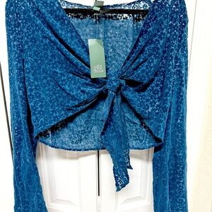 Wild Fable Blue Patterned Blouse